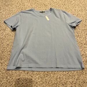 NWT Madewell Perfect Jersey Short Sleeve Tee Sz L Light Blue Classic Capsule